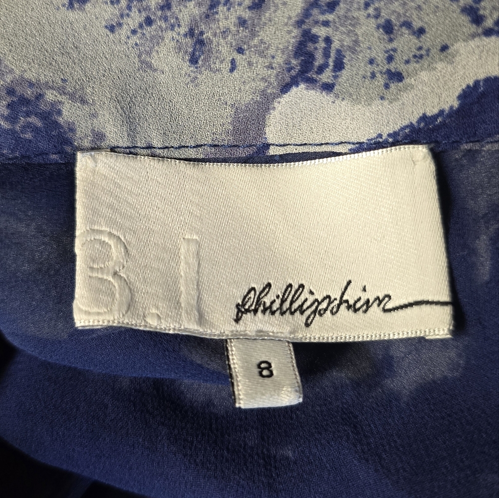 3.1 Phillip Lim 100% Silk Skirt Blue White Size 8 Midi for the RealReal - Picture 8 of 10